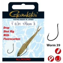 Gamakatsu Drop Shot Rig With Fluorocarbon Worm39