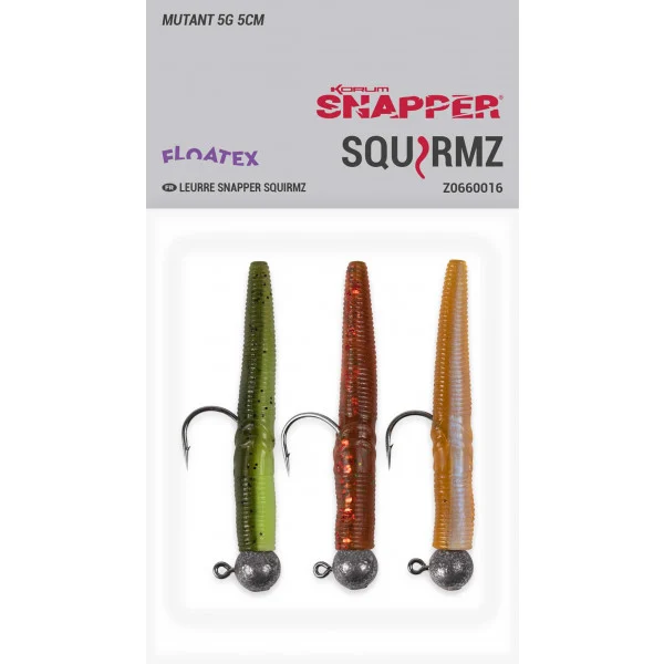 Korum Snapper Floatex Squirmz 5cm (5g) Size 1 (3 Stuks) 1 Korum Snapper Floatex Squirmz 5cm (5g) Size 1 (3 Stuks)